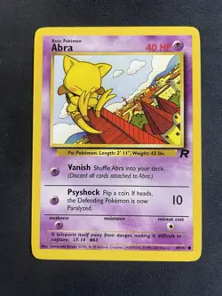 Abra 49/82 Pokemon Team Rocket Set Vintage Unlimited LP - Image 1