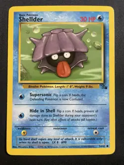 Shellder 54/62 Pokemon Fossil Set Unlimited Vintage LP - Image 1