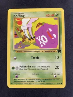 Koffing 58/82 Pokemon Team Rocket Set Vintage Unlimited LP - Image 1