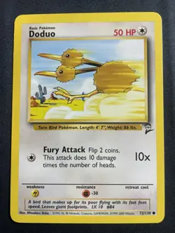 Doduo 72/130 Pokemon Base Set 2 Unlimited Vintage LP - Image 1