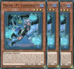 yugioh 3x Maliss (P) Chessykatze CRBR-DE016 Super Rare 1Auflage Deutsch - Image 1
