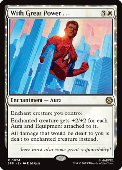 With Great Power . . . 0024 ~ Rare MTG Marvel Spider-Man - Image 1