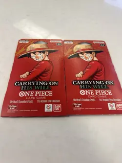 2x One Piece OP-13 Carrying On His Will Sleeved Booster Pack English - Image 1