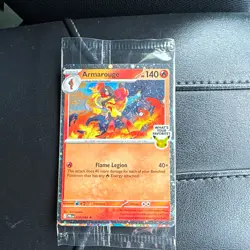 New Rare Armarouge 30th Anniversary Stamp Pokemon Promo Card Pitch Black Holo - Image 1