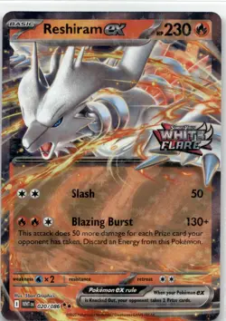 Reshiram ex (White Flare Stamped) Holo Double Rare Miscellaneous Cards & Product - Image 1