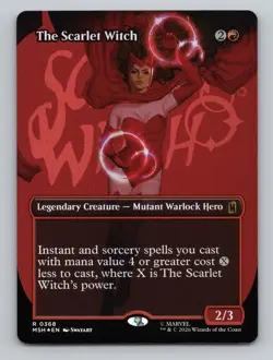 The Scarlet Witch (Borderless) R Foil Marvel Super Heroes 368 NM - Image 1