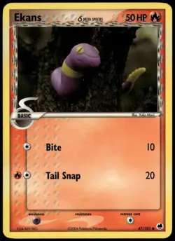 Ekans 47/101 Common Dragon Frontiers LP Pokemon Card - Image 1