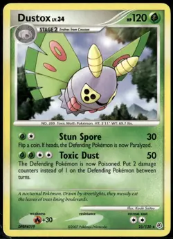Dustox 25/130 Rare Diamond & Pearl LP Pokemon Card - Image 1
