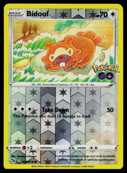 Pokemon Card Pokemon GO Bidoof (Peelable Ditto) 059/078 Reverse Holo Common - Image 1