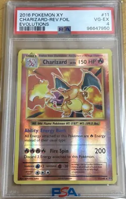 2016 Pokemon Xy Evolutions #11 Charizard Rev.Foil Evolutions PSA VG-EX 4 - Image 1
