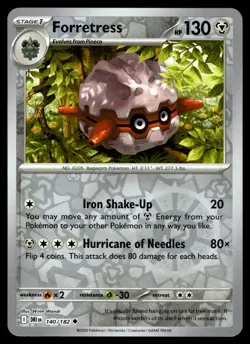 Forretress 140/182 Uncommon Destined Rivals Pokemon Reverse Holo Near Mint - Image 1