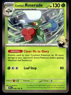 Cynthia's Roserade 008/182 Rare Destined Rivals Pokemon Holo Near Mint - Image 1