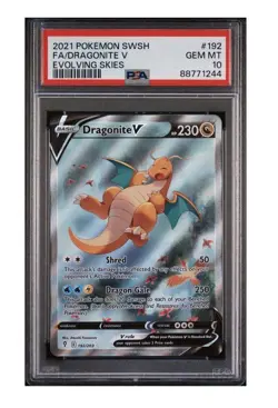 Pokemon Dragonite V Evolving Skies Full Alt Art #192 PSA 10 Gem Mint - Image 1