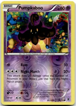 Pumpkaboo 44/119 Common Phantom Forces Pokemon Reverse Holo Lightly Played - Image 1