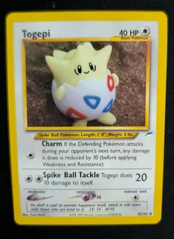 Togepi 56/105 Neo Destiny Regular LP Vintage Pokemon Yuka Morii - Image 1
