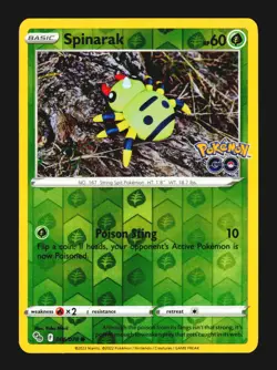 Spinarak 006/078 Common Pokemon GO Reverse Holo Near Mint - Image 2