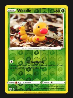 Weedle 002/073 Common Champion's Path Reverse Holo Near Mint - Image 2