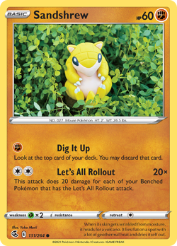 Sandshrew 131/264 Common Fusion Strike Near Mint - Image 1