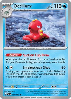 Octillery 034/182 Common Paradox Rift Reverse Holo Near Mint - Image 1