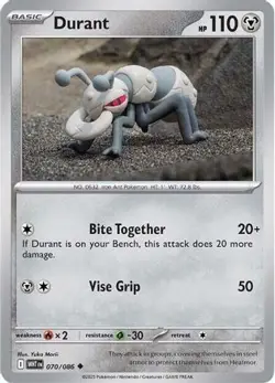 Durant 070/086 Uncommon White Flare Reverse Holo Near Mint - Image 3