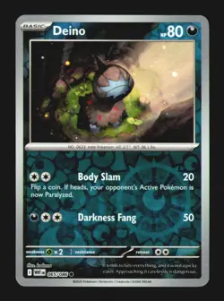 Deino 065/086 Common White Flare Reverse Holo Near Mint - Image 1