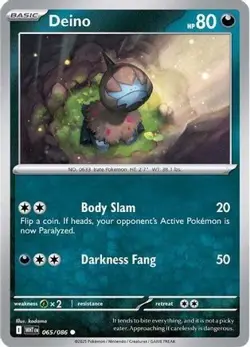 Deino 065/086 Common White Flare Reverse Holo Near Mint - Image 3