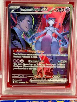 2025 POKEMON DRI EN-DESTINED RIVALS #231 TEAM ROCKET'S MEWTWO EX PSA 9 - Image 3