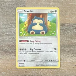 Pokemon TCG Snorlax SM-Unbroken Bonds Holo Rare 158/214 English 150 HP 2019 - Image 1