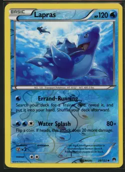 Lapras 28/122 Uncommon BREAKpoint Pokemon Reverse Holo Near Mint - Image 1