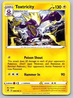 Toxtricity 069/192 Rare Rebel Clash Pokemon Near Mint - Image 1