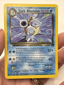 Damaged 20/82 Dark Blastoise Team Rocket Non-Holo Rare Pokemon TCG 2000 - Image 3