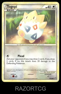 TOGEPI 70/90 C HGSS UNDAUNTED POKEMON LP - Image 1