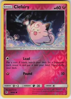 Clefairy 38/68 Common Hidden Fates Pokemon Reverse Holo Near Mint - Image 1