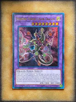 Yugioh Starving Venom Fusion Dragon LEDD-ENC25 Ultra Rare 1st Ed LP - Image 1