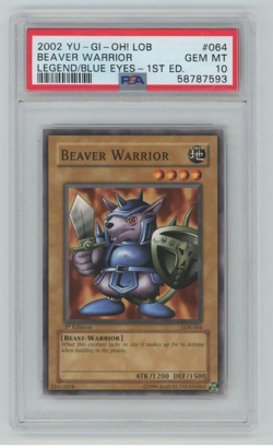 Beaver Warrior LOB-064 1st Edition Yugioh PSA 10 - Image 1