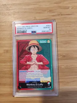 2022 ONE PIECE OP01-ROMANCE DAWN - demo deck #003 MONKEY D. LUFFY PSA 10 low pop - Image 3
