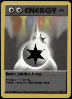 Double Colorless Energy 96/102 Uncommon Base Set 1st Edition MP Pokemon Card - Image 1