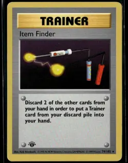 Item Finder 74/102 Rare Base Set 1st Edition MP Pokemon Card - Image 1