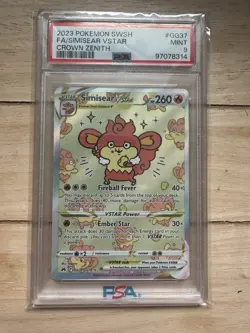 118997598 Simisear VSTAR 2023 Pokemon Sword & Shield Crown Zenith GG37 PSA 9 - Image 1