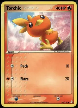 Torchic 83/110 Common Holon Phantoms LP Pokemon Card - Image 1