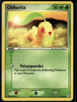 Chikorita 55/101 Common Hidden Legends LP Pokemon Card - Image 1