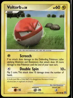 Voltorb 80/100 Common Stormfront LP Pokemon Card - Image 1