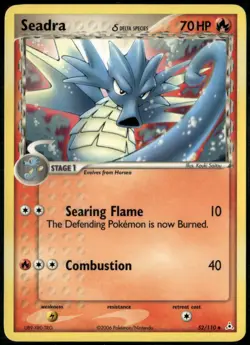 Seadra 52/110 Uncommon Holon Phantoms LP Pokemon Card - Image 1