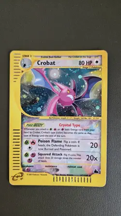 Pokemon Card- Crobat-Skyridge-147/144-Holo-Crystal-ENG-LP - Image 1