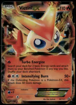 Victini EX 24/113 Ultra Rare Legendary Treasures LP Pokemon Card - Image 1
