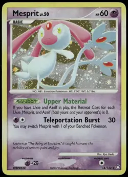 Mesprit 14/123 Holo Rare Mysterious Treasures MP Pokemon Card - Image 1