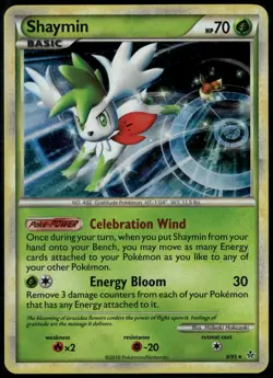Shaymin 8/95 Holo Rare HGSS Unleashed MP Pokemon Card - Image 1