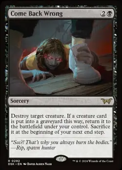 1x Come Back Wrong (0292) NM-Mint, English Duskmourn: House of Horror MTG Magic - Image 1