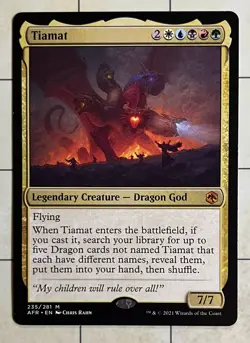 MTG Tiamat - Adventures in the Forgotten Realms #235 Five-color Card, Mythic - Image 1