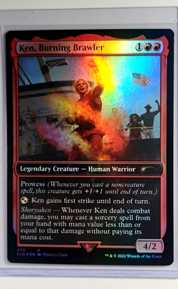 2022 MTG Magic the Gathering Street Fighter 2 Foil #430 Ken Burning Brawler LP - Image 1